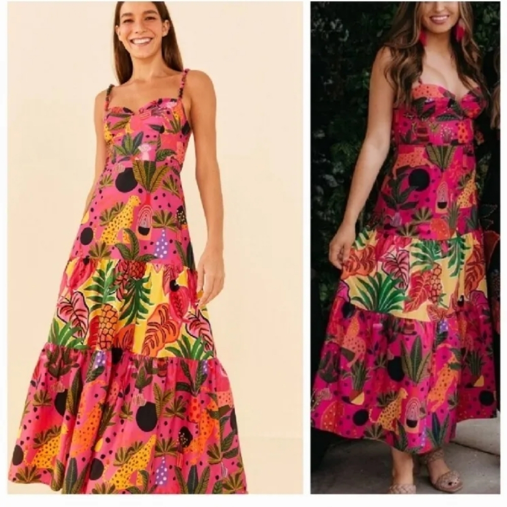 Farm Rio Leopard Pop Maxidress - Picture 2 of 5